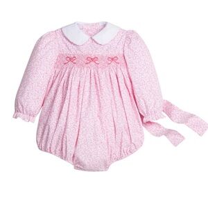 Little English - SMOCKED NATALIE BUBBLE IN PINK VININGS
